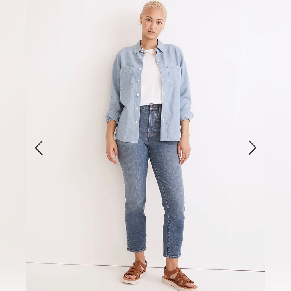 Madewell The Petite Curvy Perfect Vintage Jean in Finney Wash Sz 33 Petite